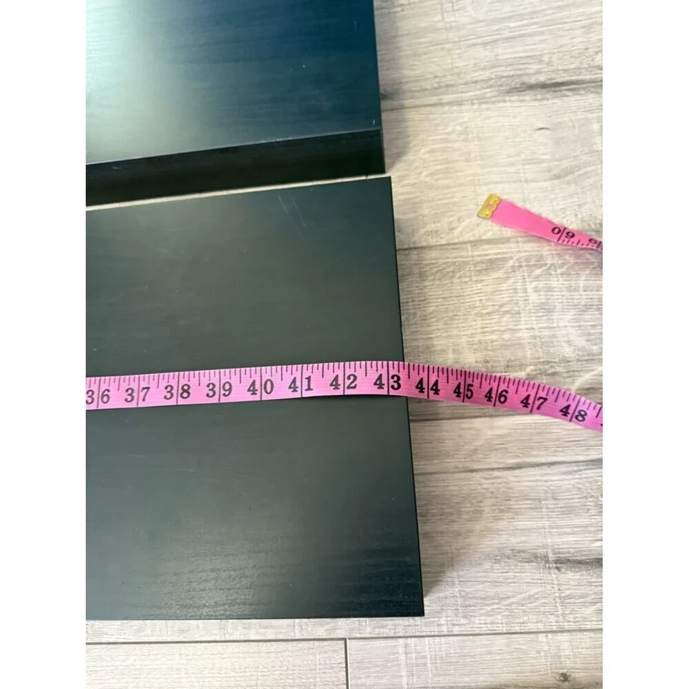 IKEA 2 Black Wall Shelves floating shelf - Pair of Long Boards storage shelfs